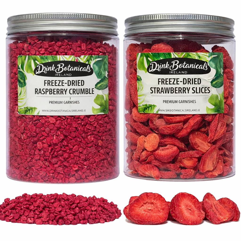 Freeze-Dried Raspberry Crumble (150G) & Freeze Dried Strawberries Slices (75G) Combo Pack in Recyclable Jar