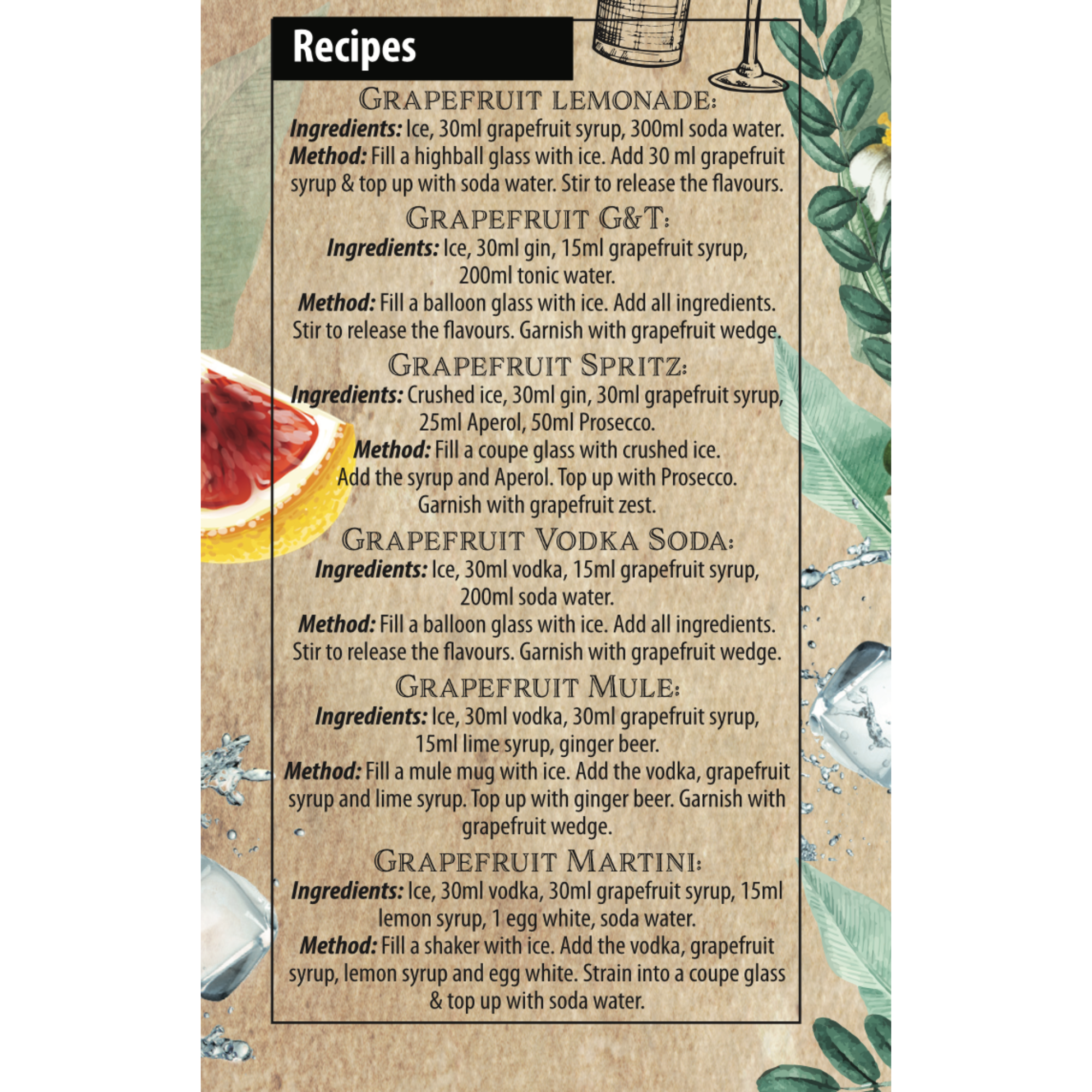 Premium Grapefruit Syrup