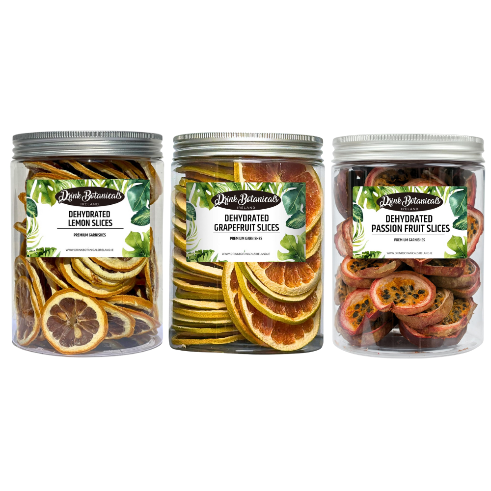 Dried Lemon Slices (110g) & Dried Grapefruit Slices (140g) & Dried Passion Fruit Slices (90g) Recyclable Jar Combo Pack