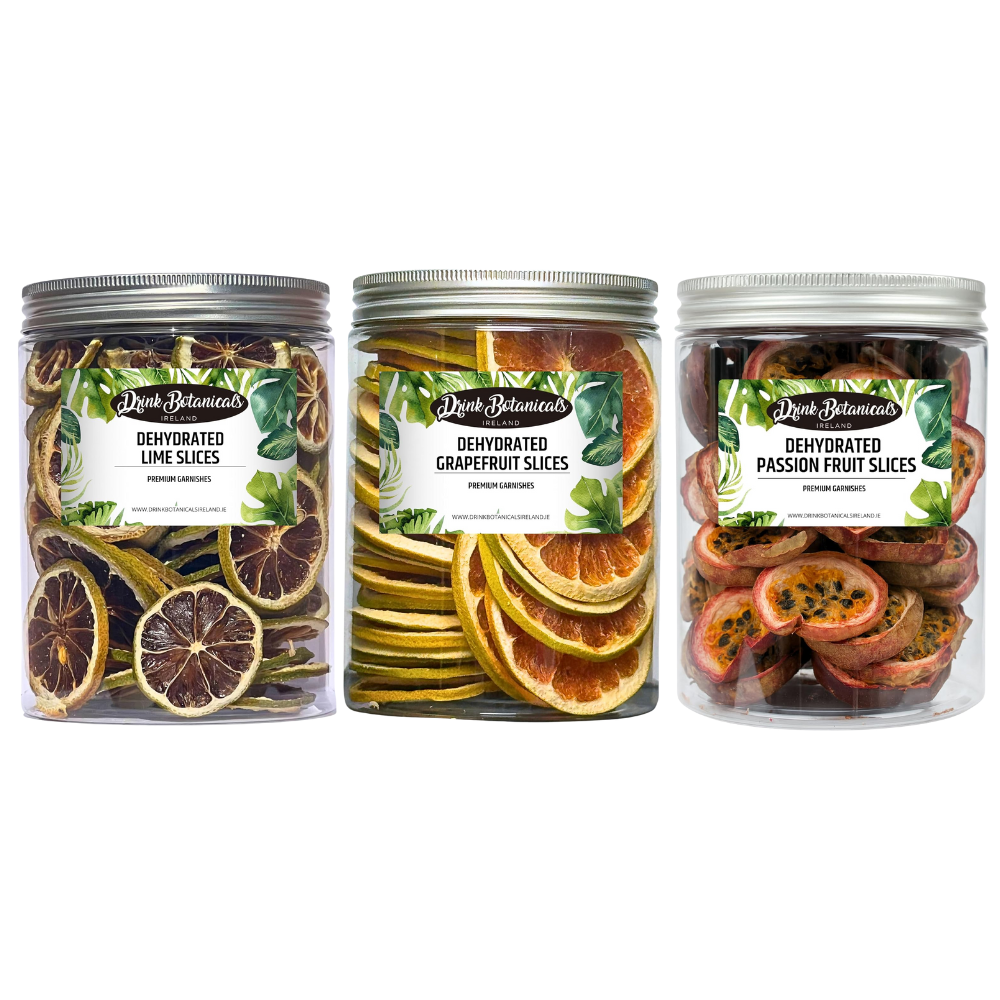 Dried Lime Slices (140g) & Dried Grapefruit Slices (140g) & Dried Passion Fruit Slices (90g) Recyclable Jar Combo Pack