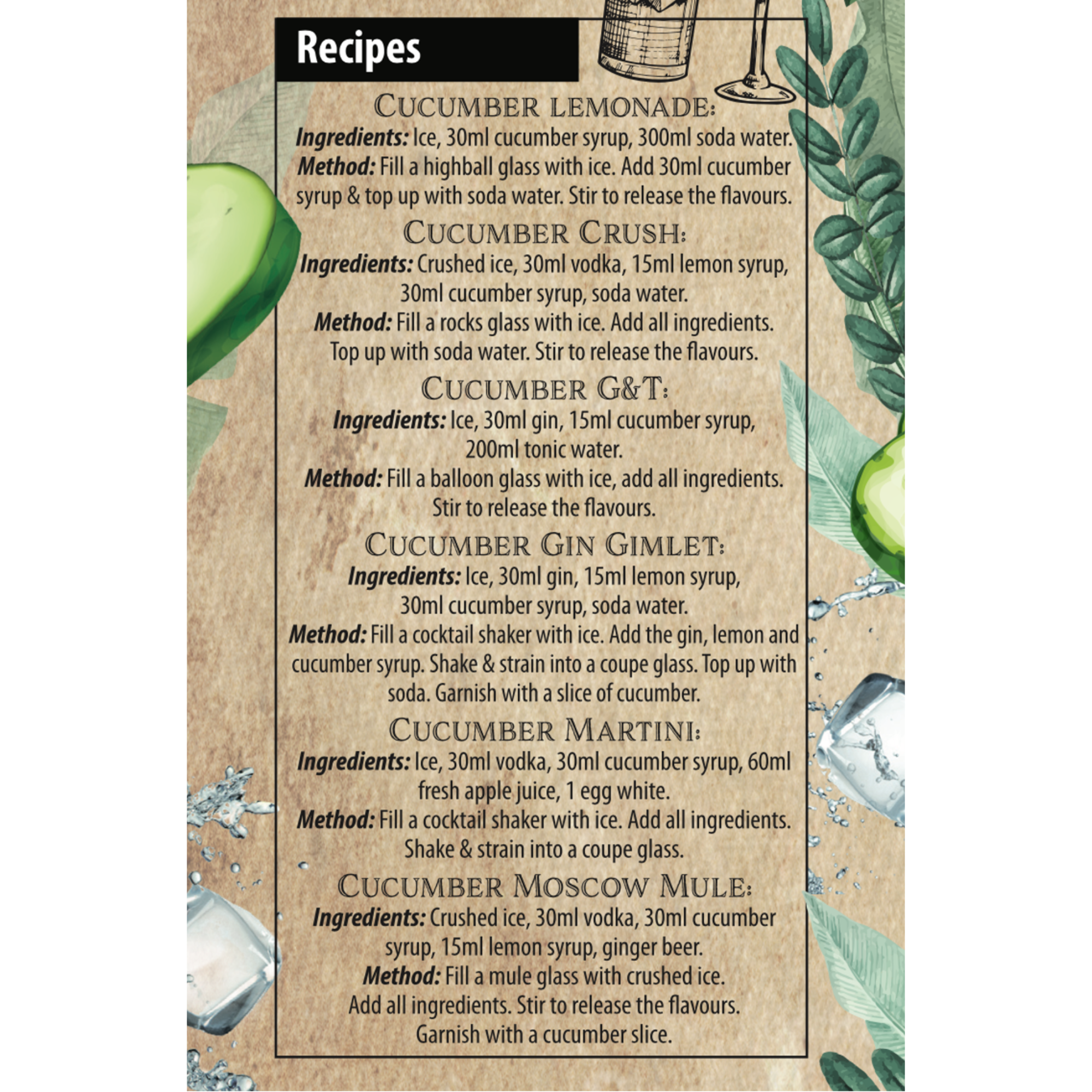 Premium Organic Cucumber Syrup