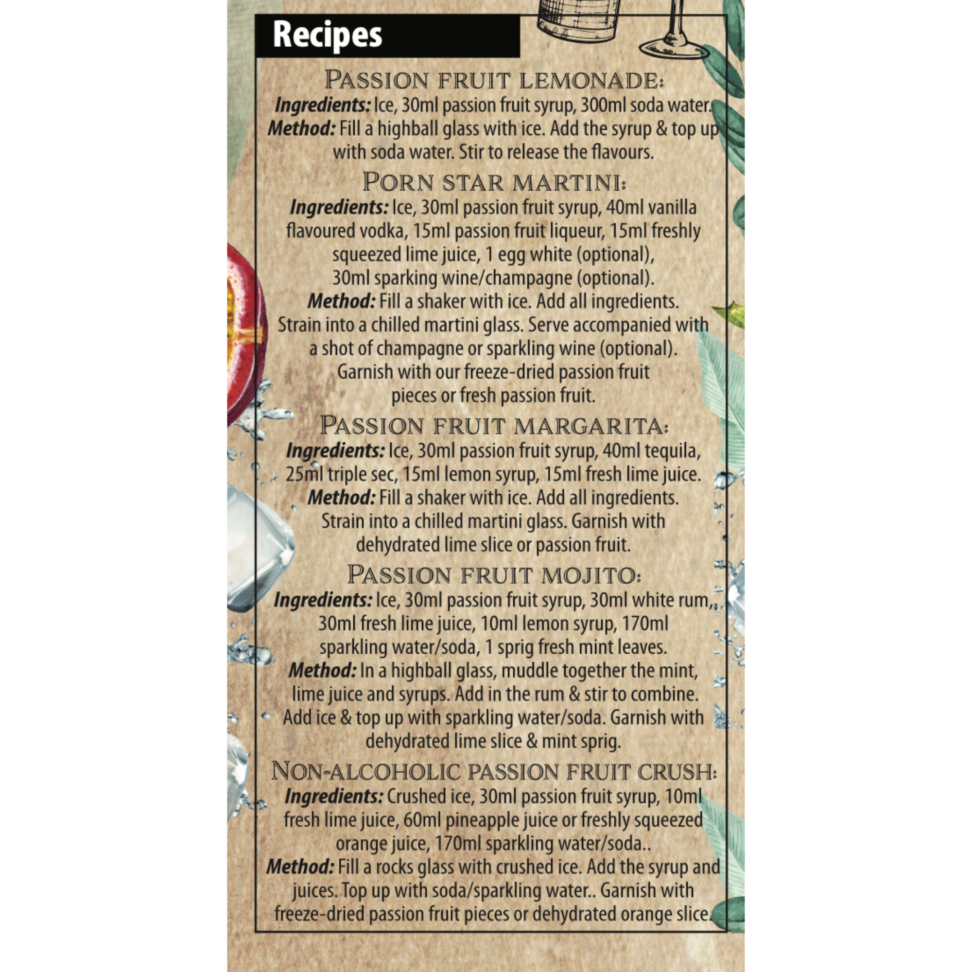 Premium Passion Fruit Syrup