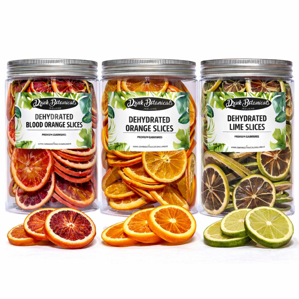 Dehydrated Dried Orange Slices (140g) & Dehydrated Dried Blood Orange Slices (150g) & Dehydrated Dried Lime Slices (140g) Recyclable Jar Combo Pack