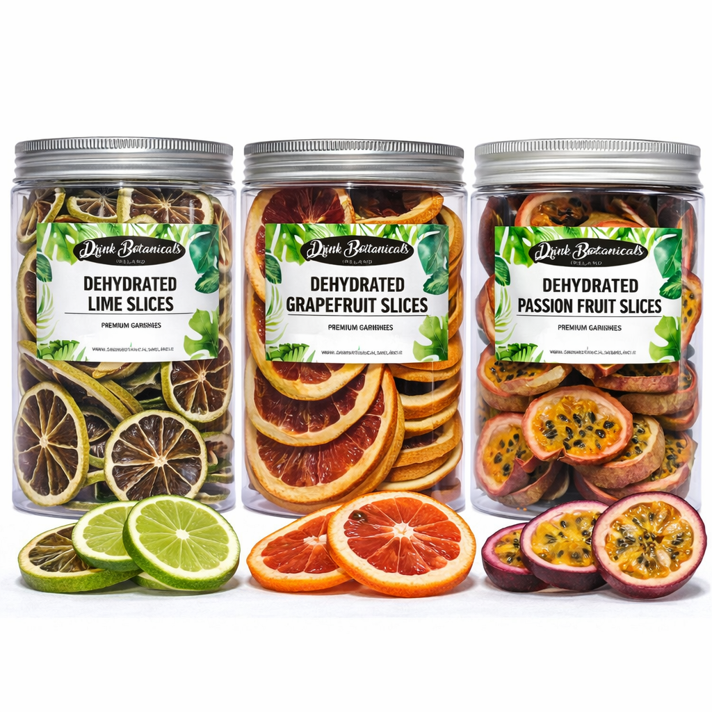 Dried Lime Slices (140g) & Dried Grapefruit Slices (140g) & Dried Passion Fruit Slices (90g) Recyclable Jar Combo Pack