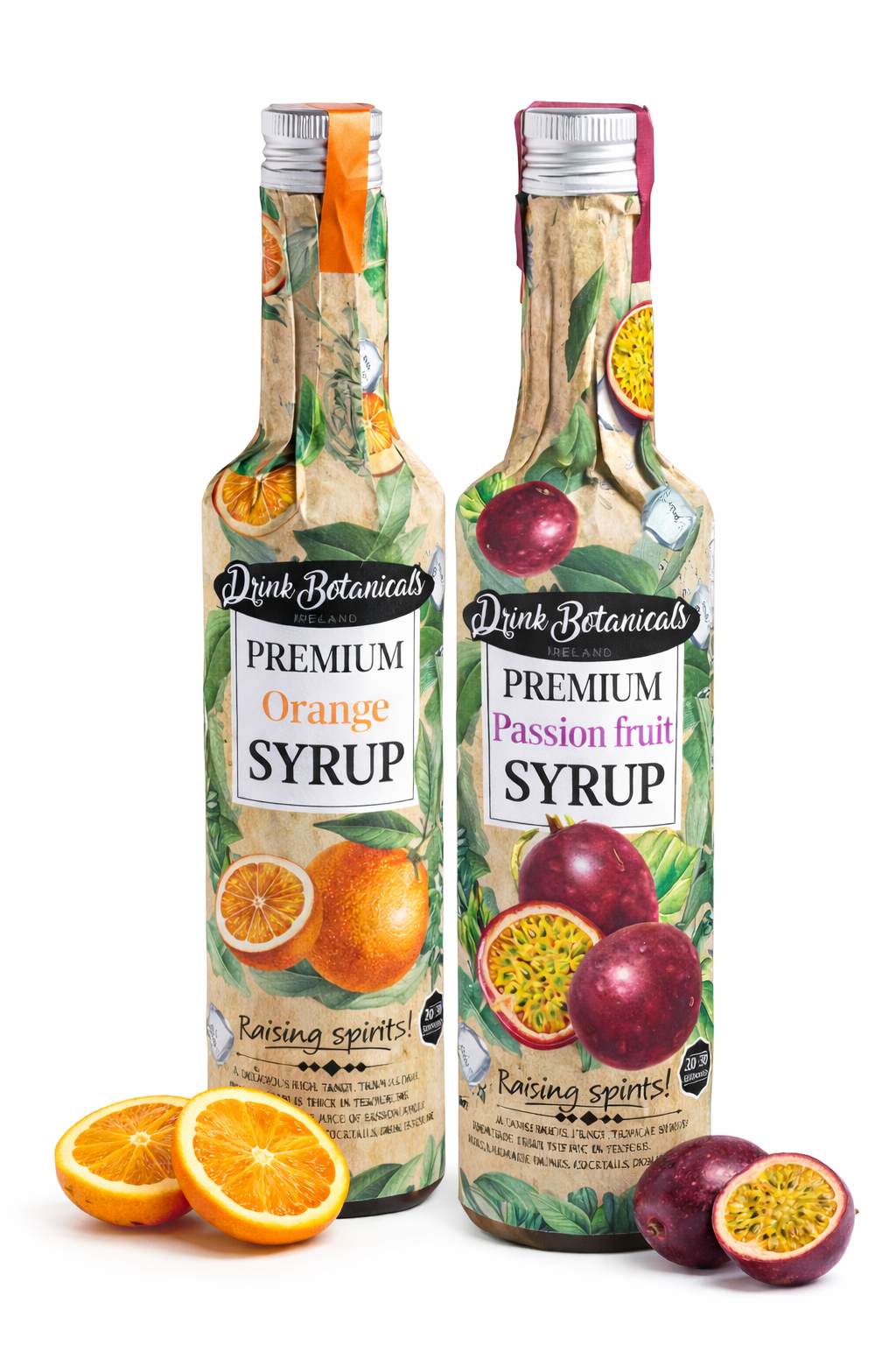 Premium Orange (500ML) & Passion Fruit Syrup (500ML) Combo – Natural Cocktail & Mocktail Syrups for Drinks, Desserts