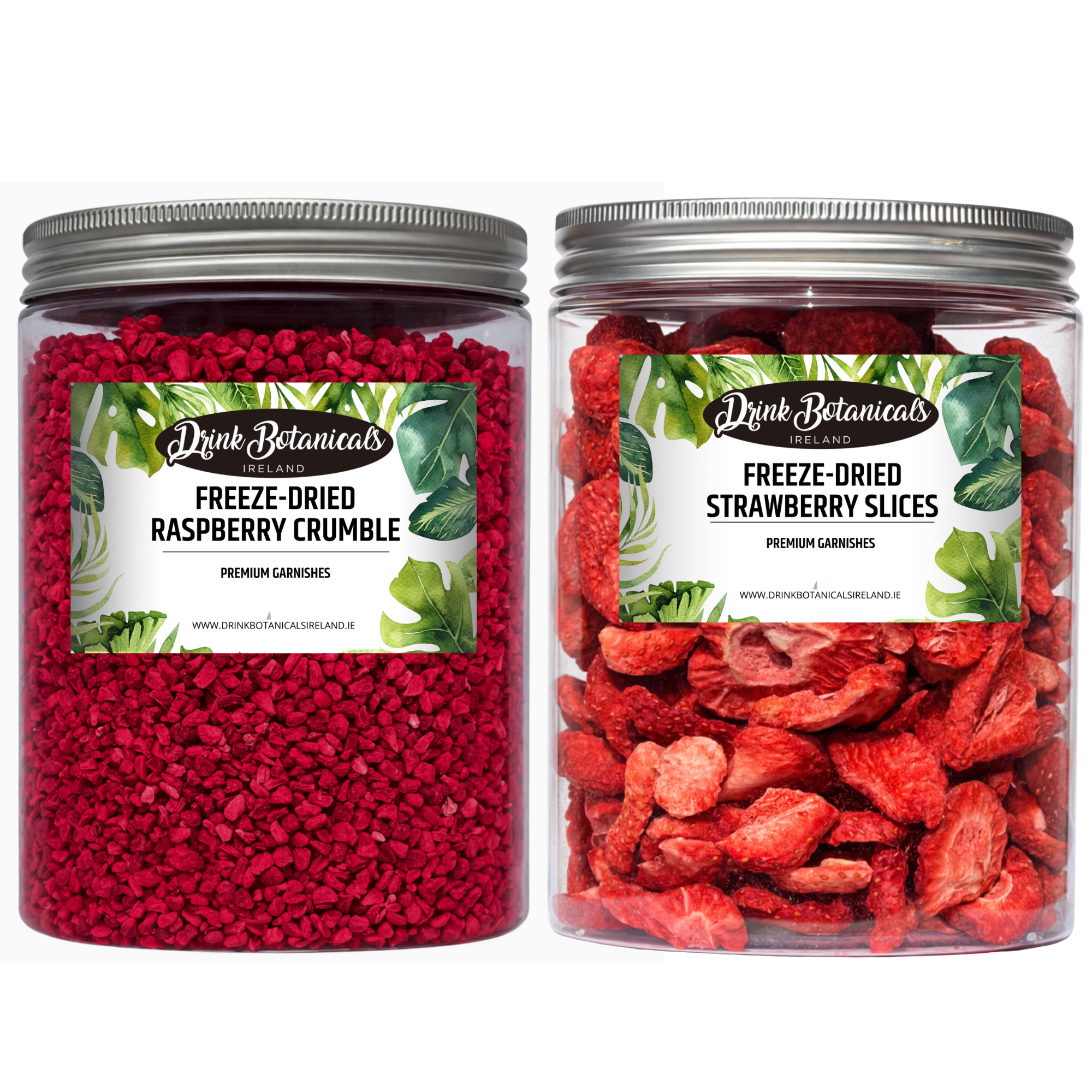 Freeze-Dried Raspberry Crumble (150G) & Freeze Dried Strawberries Slices (75G) Combo Pack in Recyclable Jar