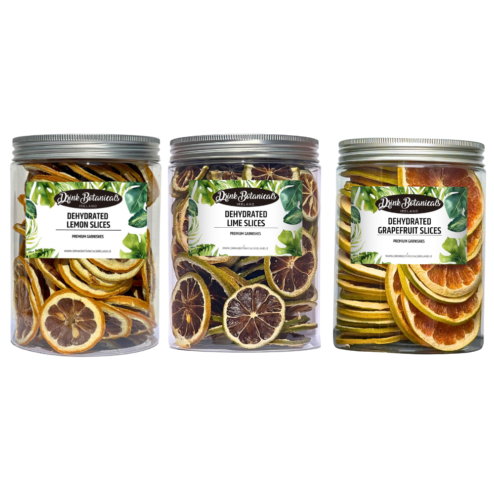 Dried Lemon Slices (110g) & Dried Lime Slices (140g) & Dried Grapefruit Slices (140g) Recyclable Jar Combo Pack